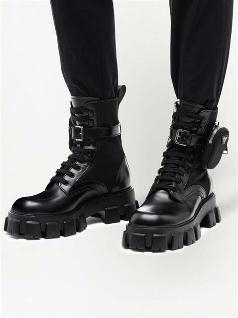 prada black shiny boots|all black Prada boots.